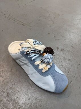 Neutral  blue  Lace-Up Women's Sneaker with Decorative Tassel Accents 3044